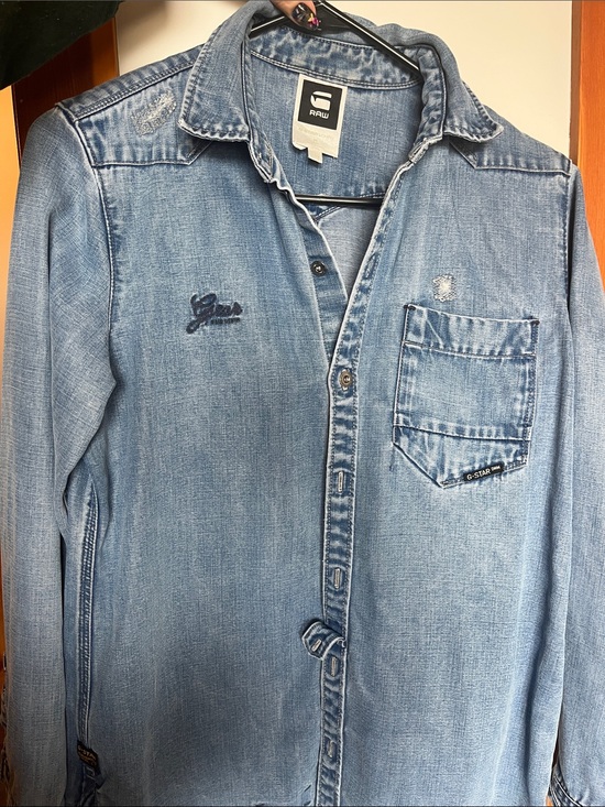 G-Star Tops - G-Star Light Blue Denim Button-Up Shirt